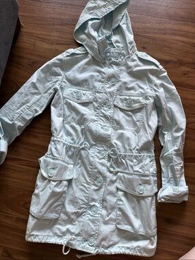 Light Blue Hooded Anorak Jacket